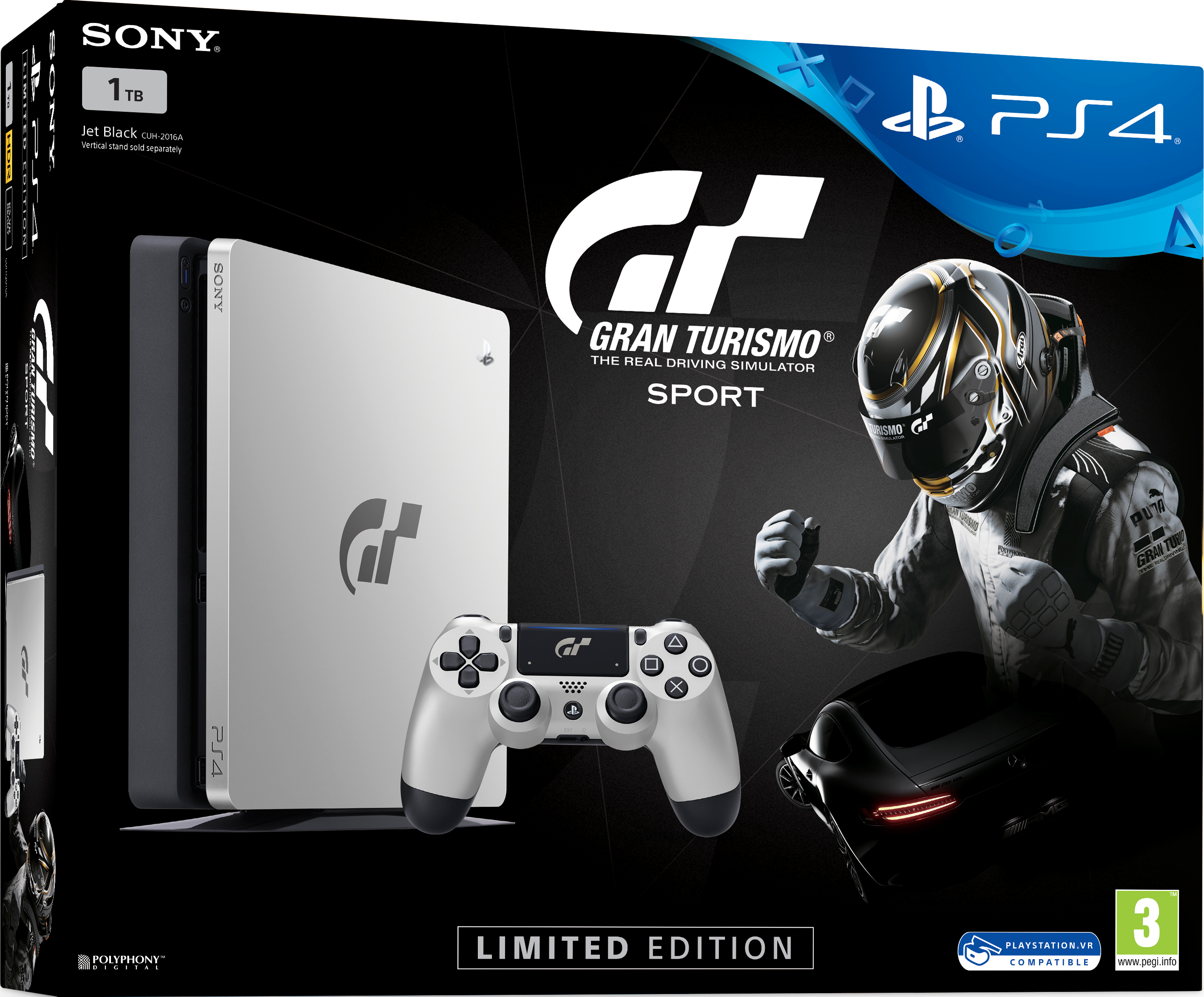 PlayStation 4 Slim (1TB, Silver, Limited Edition) + Gran Turismo: Sport