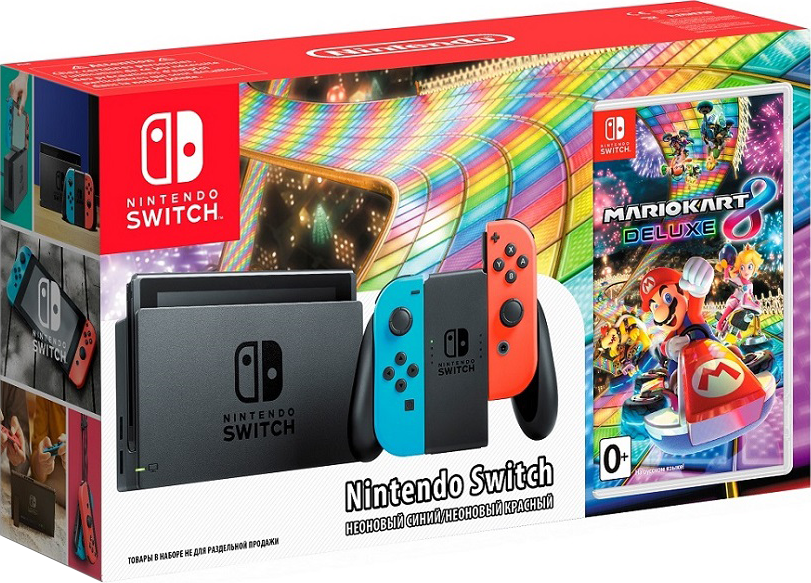 Switch (Neon Blue and Neon Red) + Mario Kart 8 Deluxe