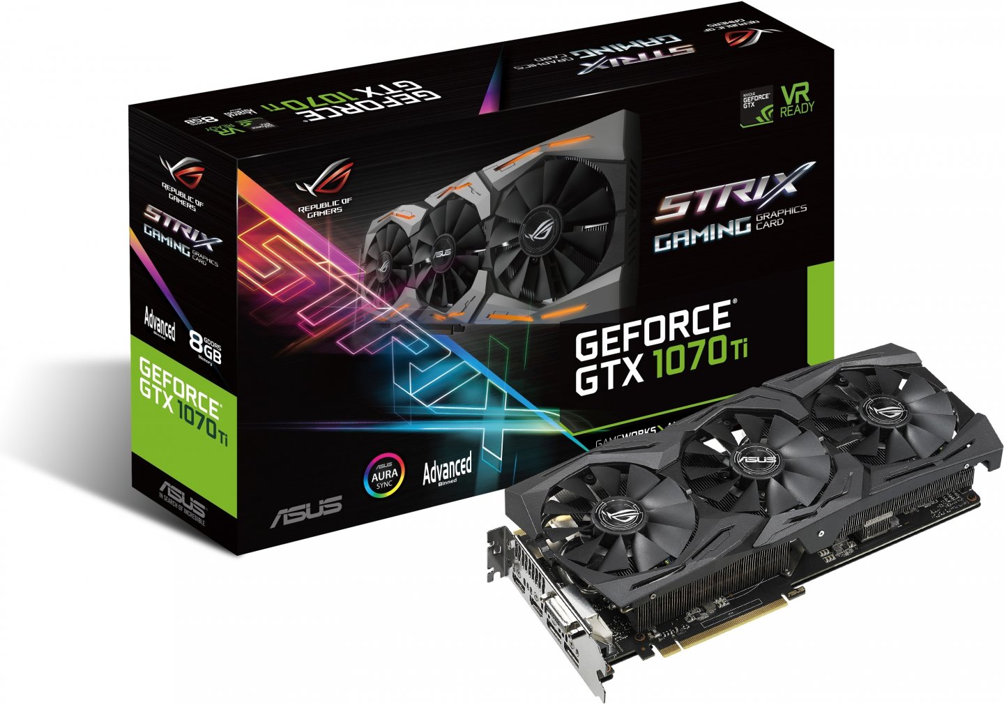 GeForce GTX 1070 Ti 1607MHz 8GB 8008MHz 256bit Strix Gaming Advanced Edition