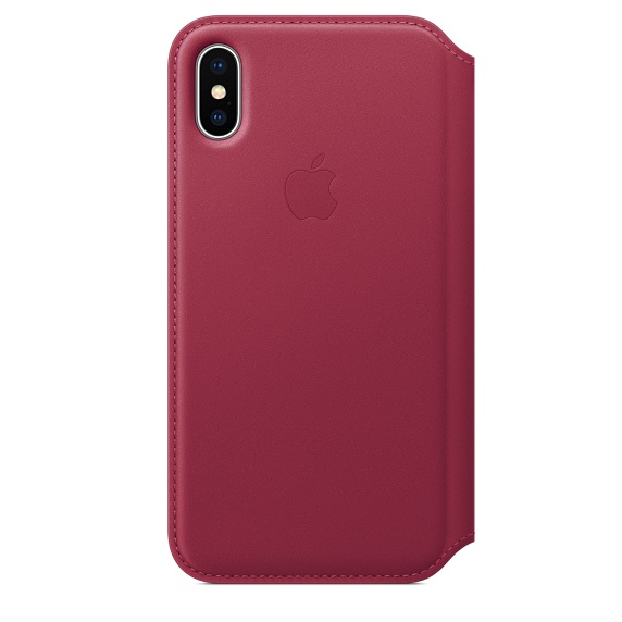 Leather Folio for iPhone X (Berry)