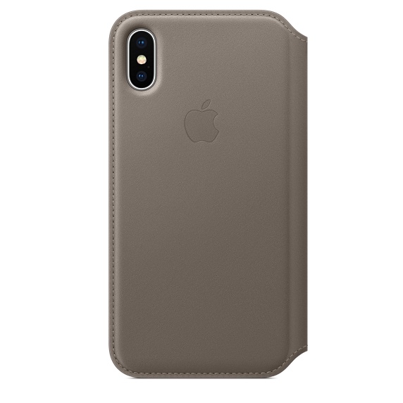 Leather Folio for iPhone X (Taupe)