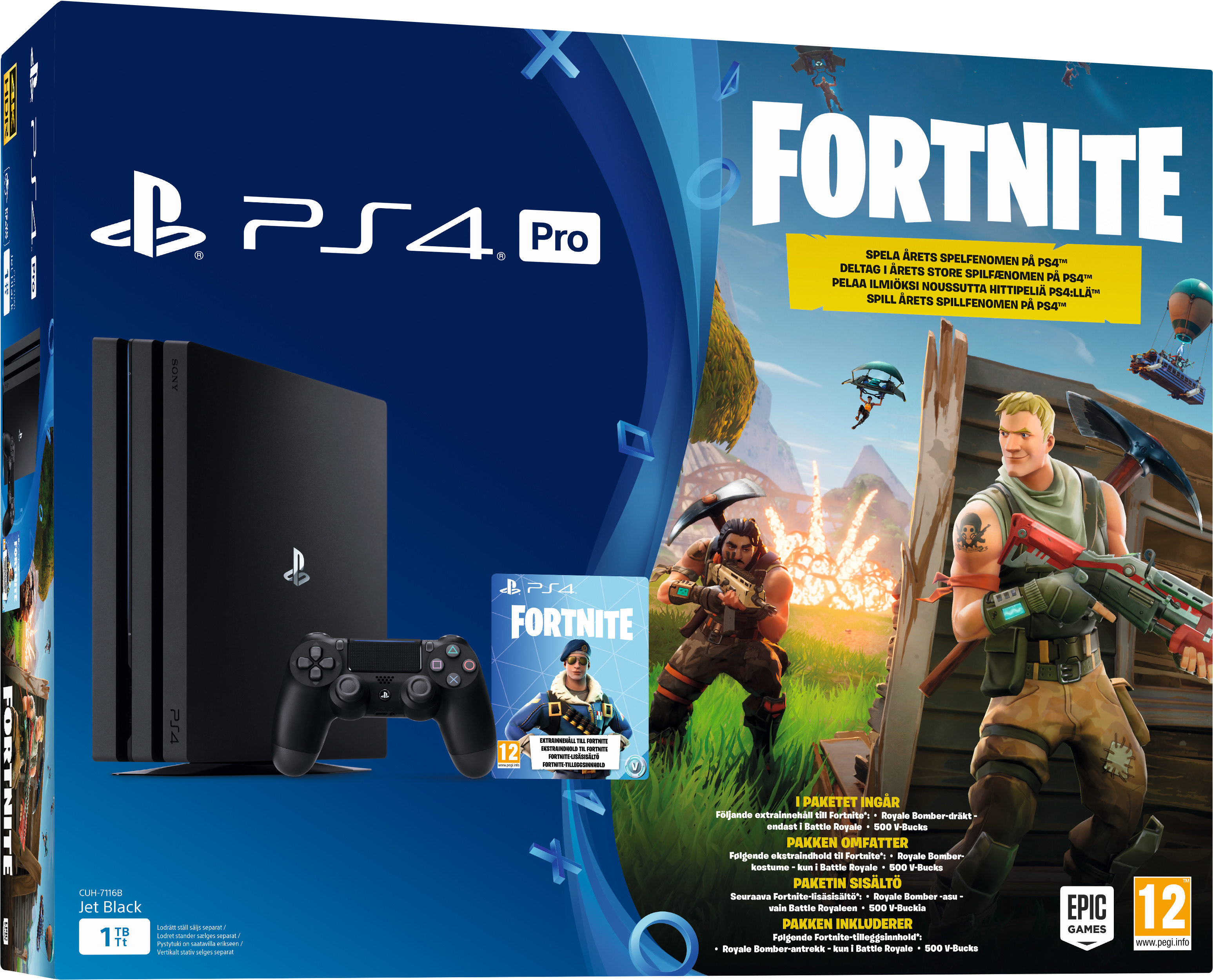 PlayStation 4 Pro (1TB, Jet Black) + Fortnite