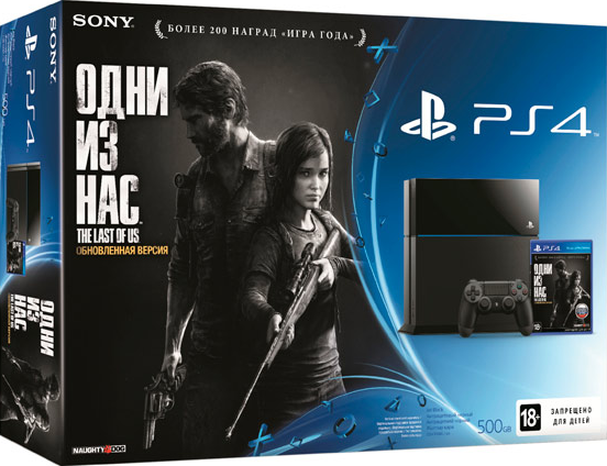 PlayStation 4 (500GB, Jet Black) + The Last of Us: Remastered