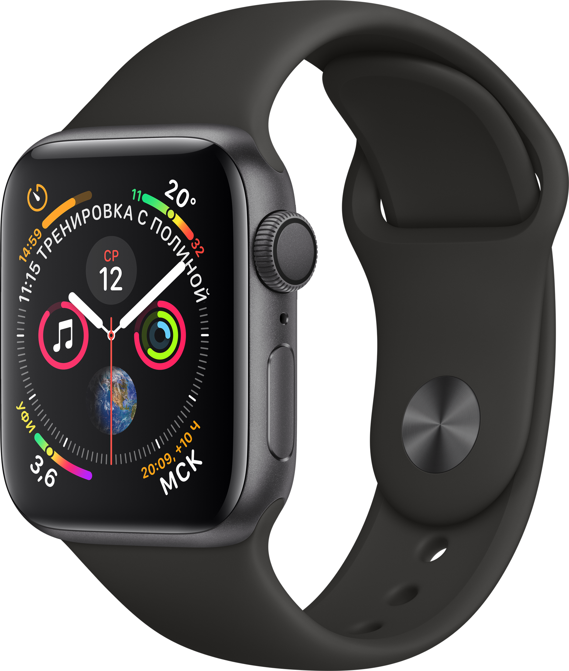 Watch Series 4 GPS (40mm, Space Gray Aluminum Case with Black Sport Band)