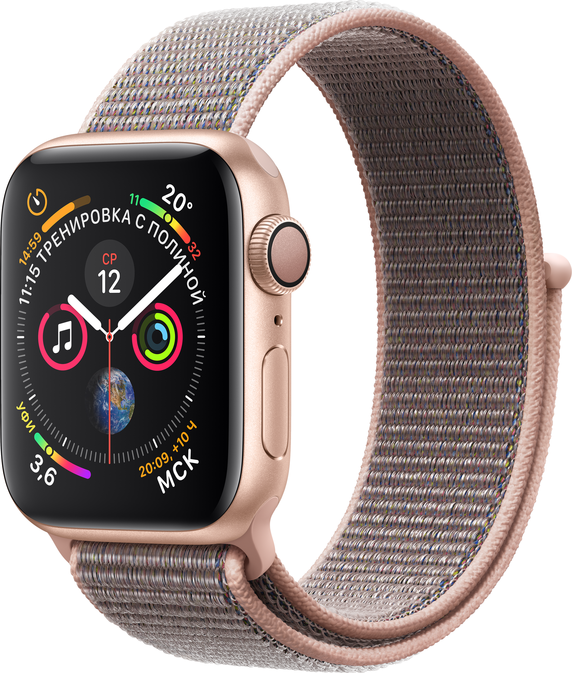 Watch Series 4 GPS (40mm, Gold Aluminum Case with Pink Sand Sport Loop)