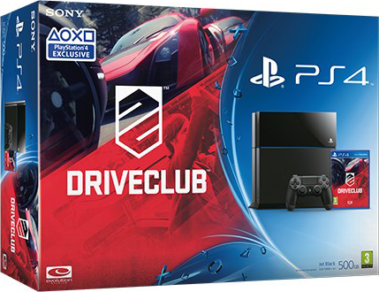 PlayStation 4 (500GB, Jet Black) + Driveclub