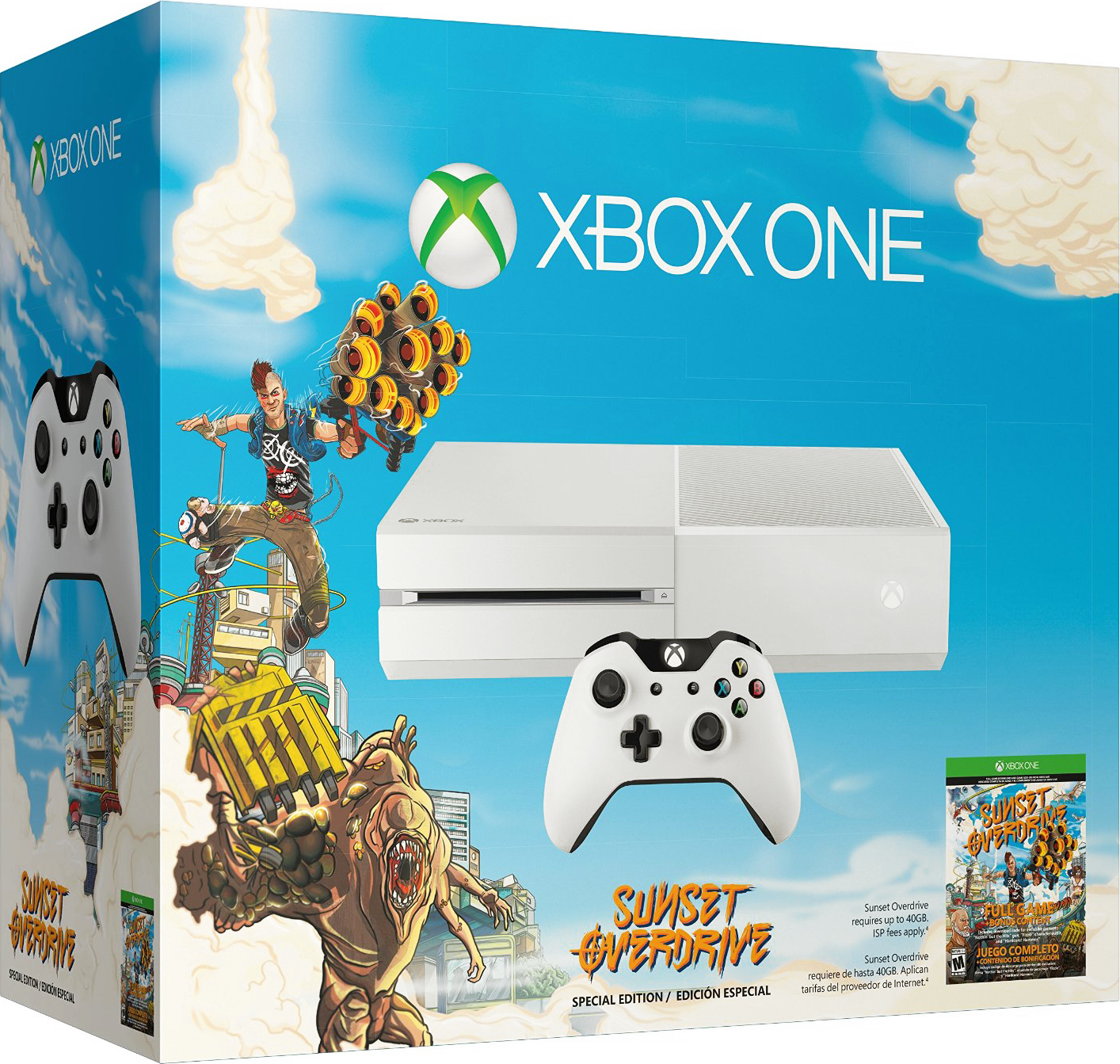 Xbox One (White) + Sunset Overdrive