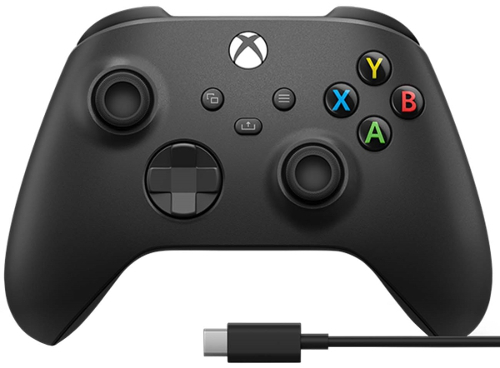 Xbox Wireless Controller (Carbon Black) + Cabel