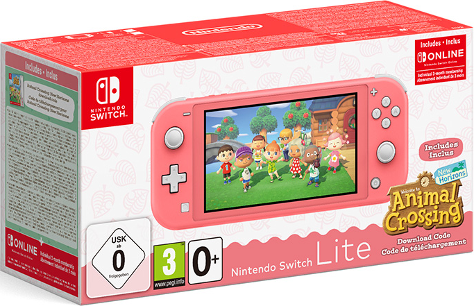 Nintendo Switch Lite (Coral) + animal