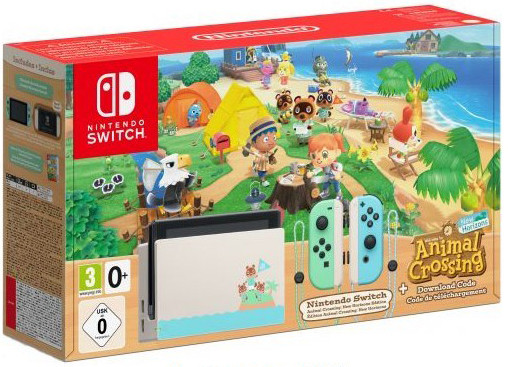 Switch v2 (Green and Blue, Limited Edition) + Animal Crossing: New Horizons