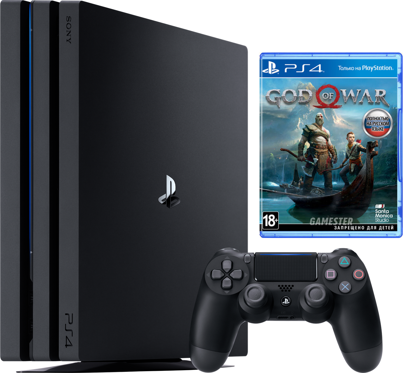 PlayStation 4 Pro (1TB, Jet Black) + God of War