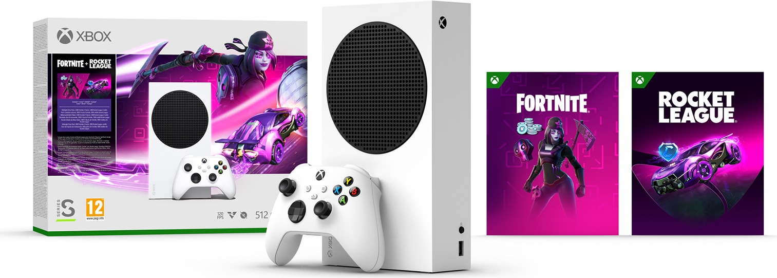 Xbox Series S (512GB, White) + Fortnite + Rocket League