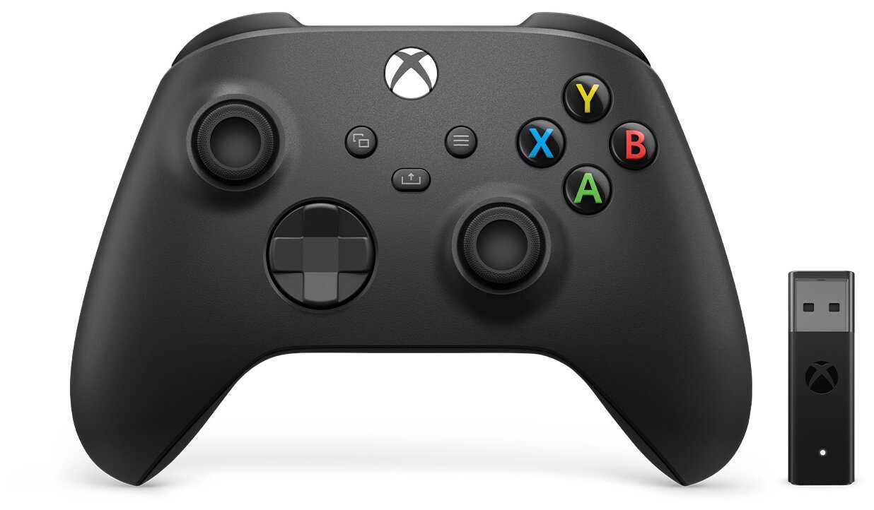 Xbox Wireless Controller (Carbon Black) + Adapter