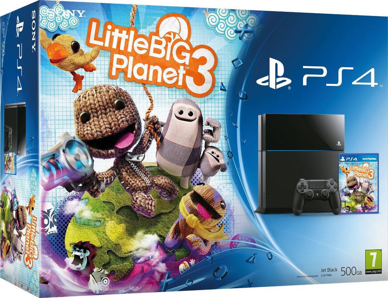 PlayStation 4 (500GB, Jet Black) + LittleBigPlanet 3