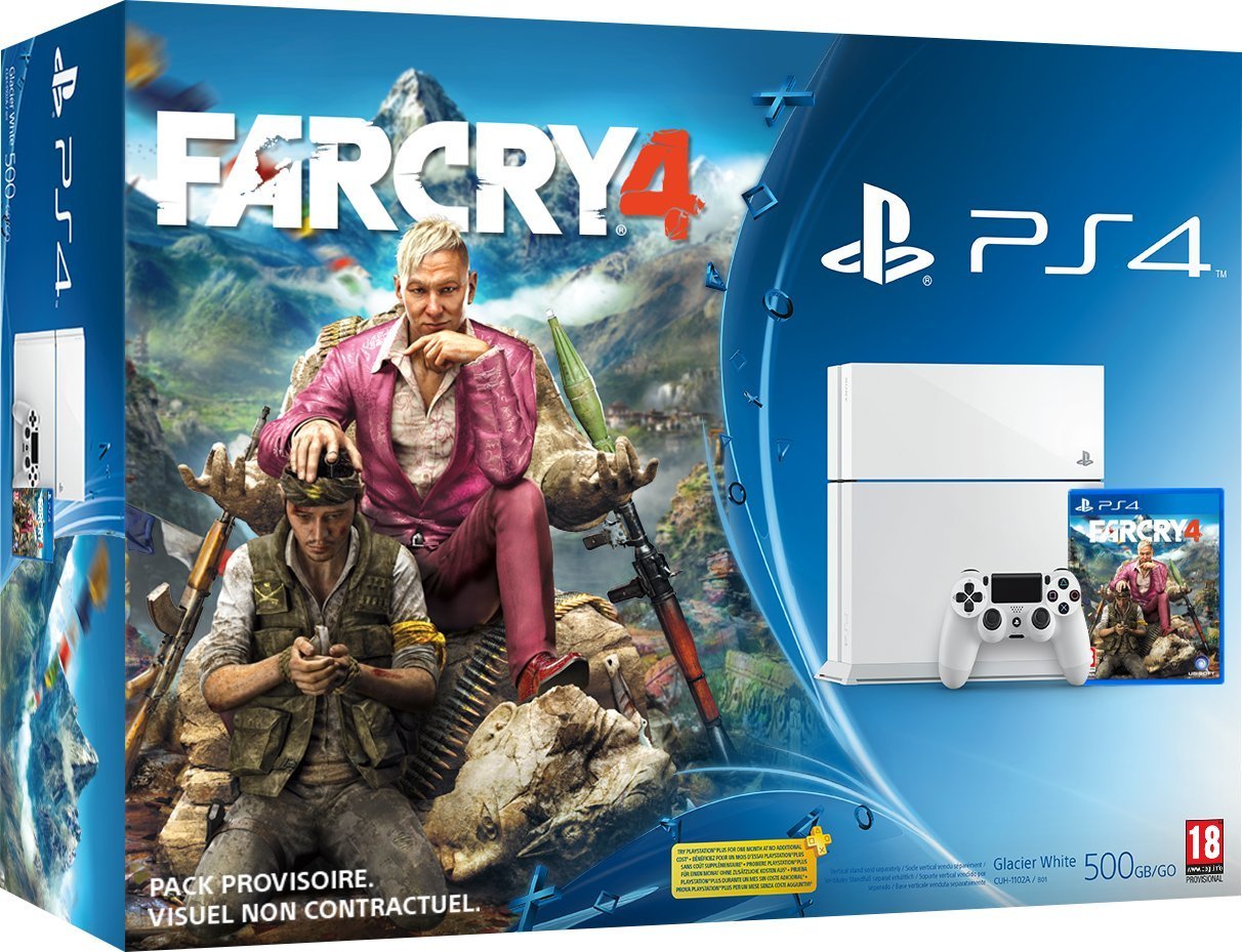 PlayStation 4 (500GB, Glacier White) + Far Cry 4