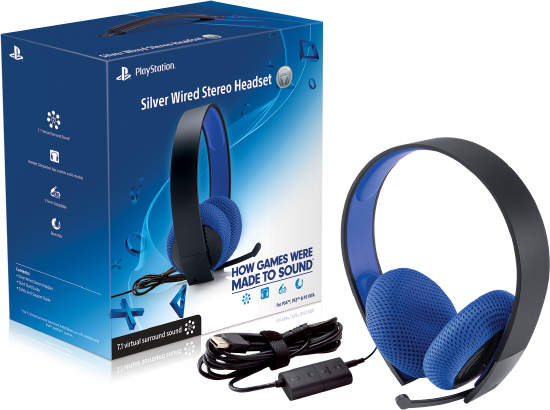 Silver Wired Stereo Headset (Black)