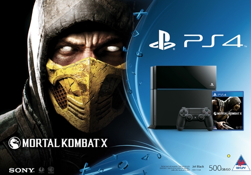 PlayStation 4 (500GB, Jet Black) + Mortal Kombat X (MK X/MK 10)
