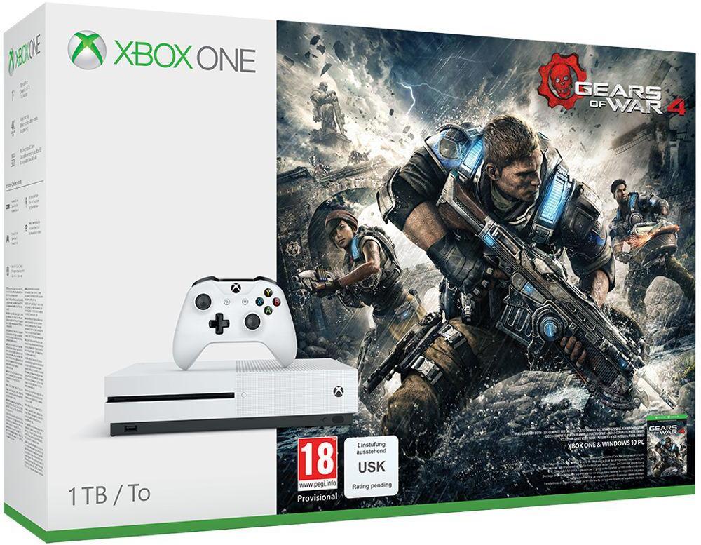 Xbox One S (1TB, White) + Gears of War 4