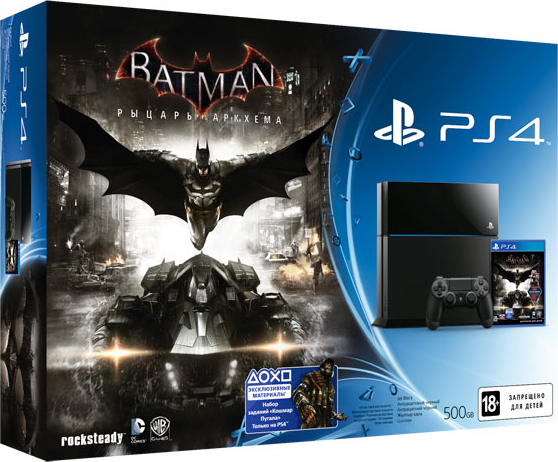 PlayStation 4 (500GB, Jet Black) + Batman: Arkham Knight