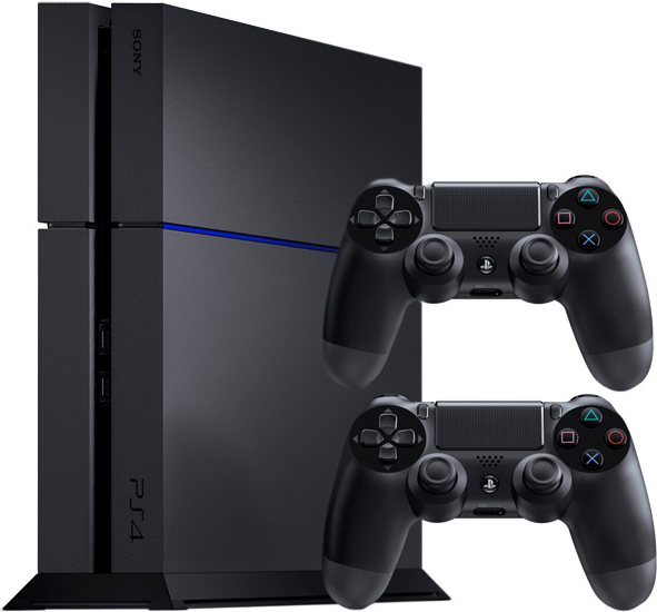 PlayStation 4 (500GB, Jet Black) + 2 Controller