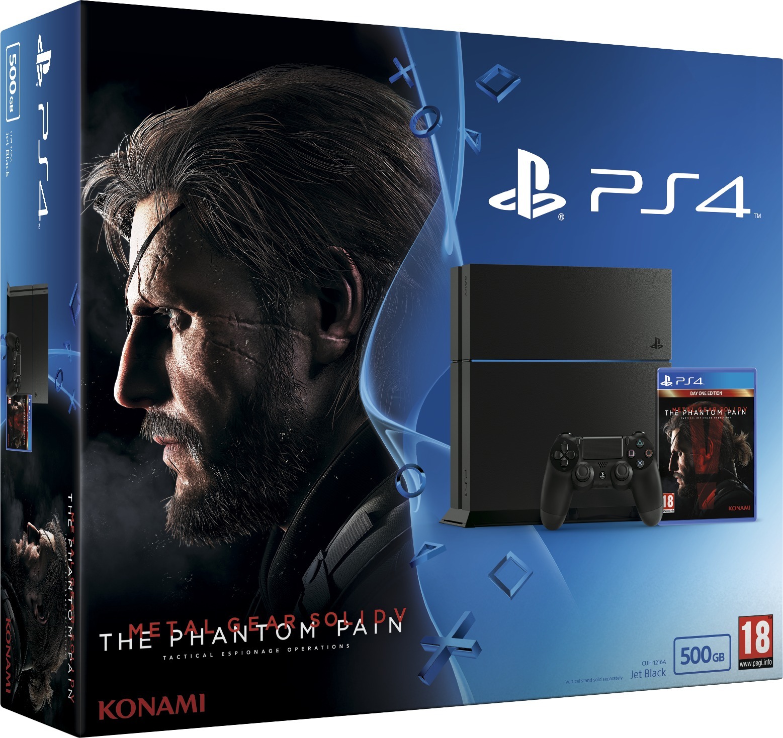PlayStation 4 (500GB, Jet Black) + Metal Gear Solid V: The Phantom Pain
