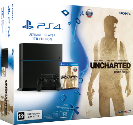 PlayStation 4 (1TB, Jet Black) + Uncharted: The Nathan Drake Collection