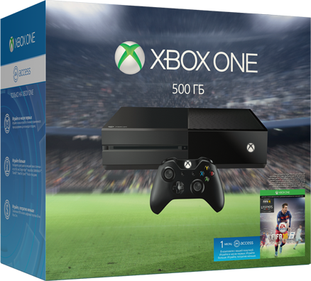 Xbox One (500GB, Matte Black) + FIFA 16