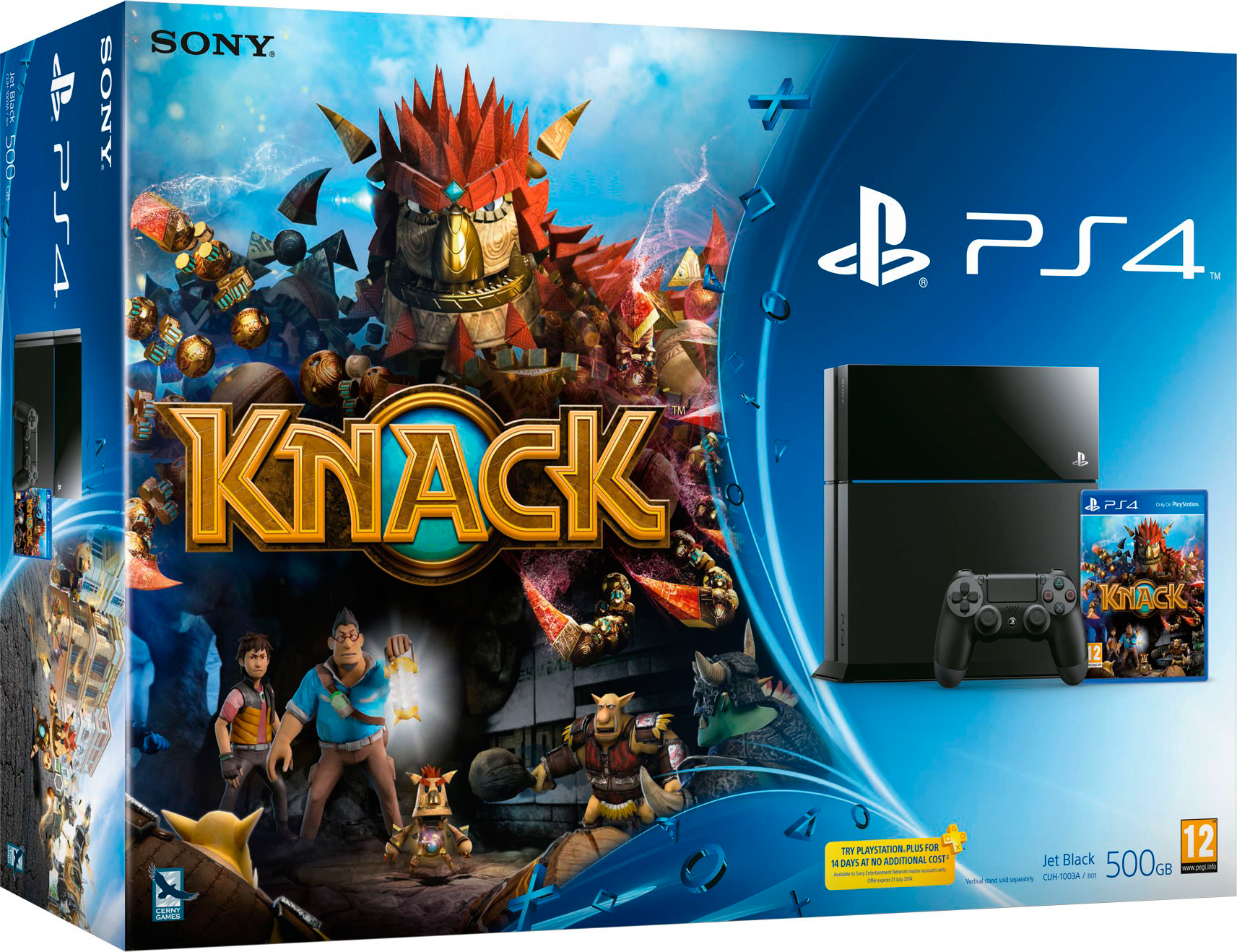 PlayStation 4 (500GB, Jet Black) + Knack