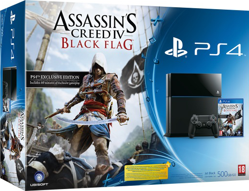 PlayStation 4 (500GB, Jet Black) + Assassin's Creed IV