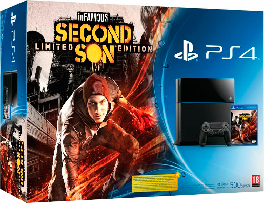 PlayStation 4 (500GB, Jet Black) + Infamous: Second Son