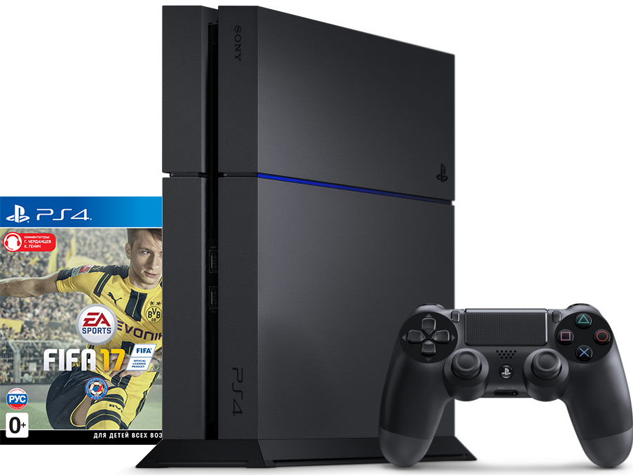 PlayStation 4 (1TB, Jet Black) + FIFA 17