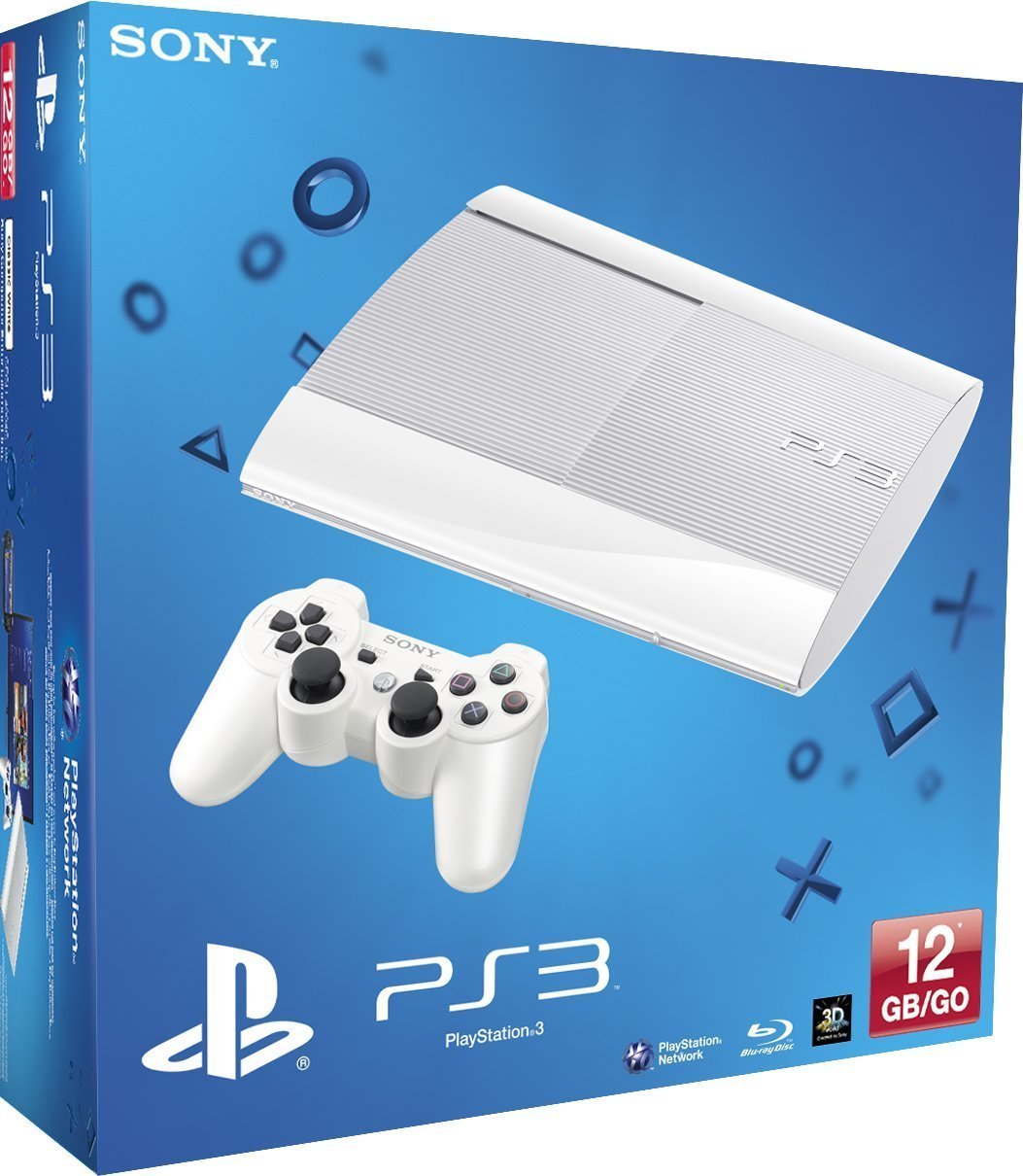 PlayStation 3 Super Slim (12GB, White)